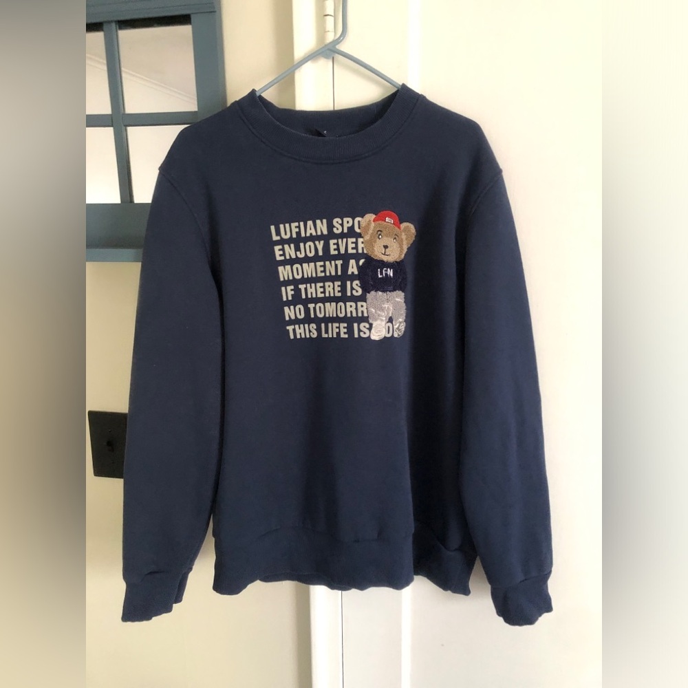 Navy Blue Men's Bear sweatshirt